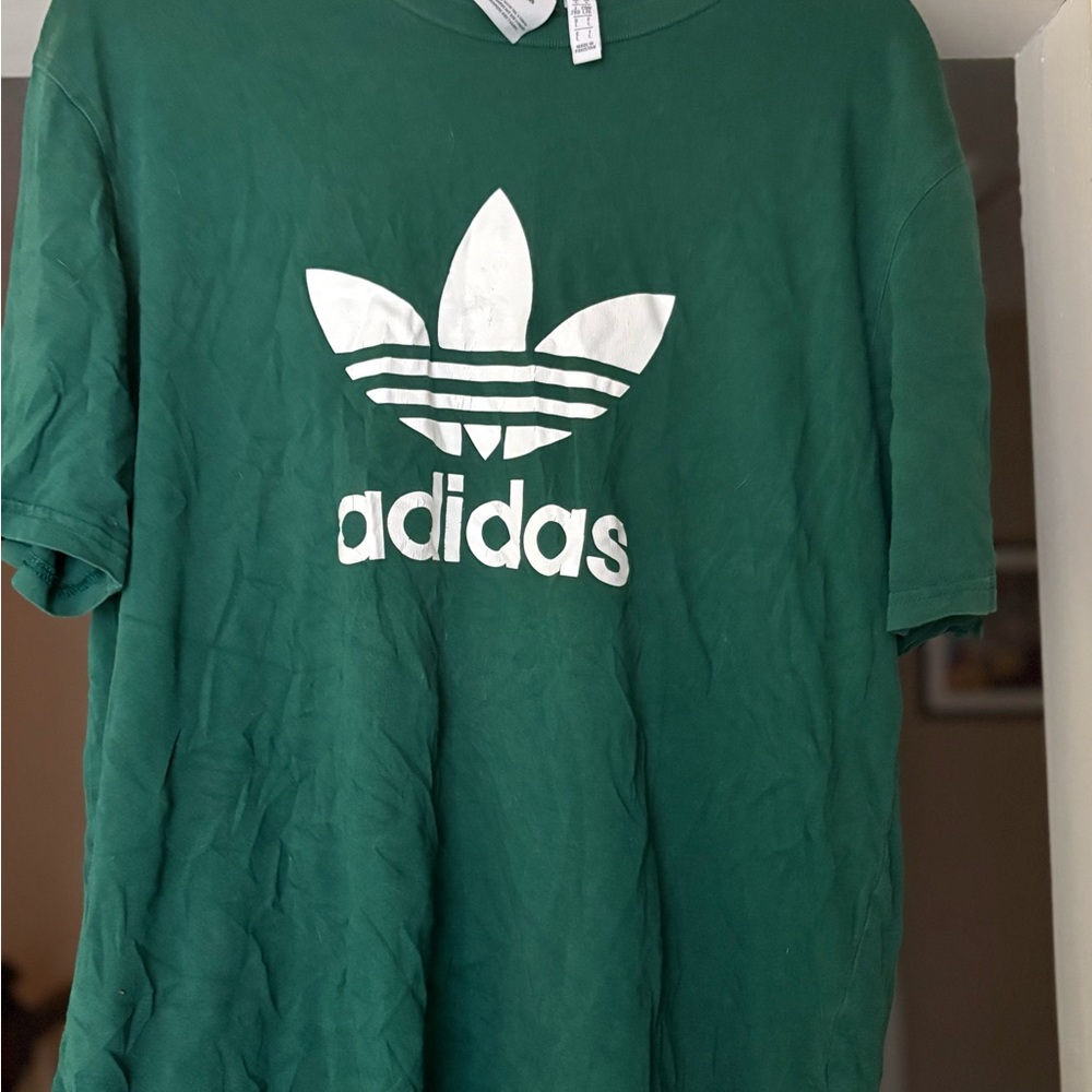 Adidas Forest Green Tee with White Tag